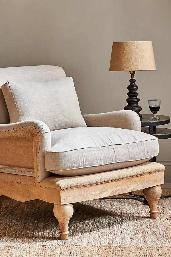 Abe Armchair - Beige, Linen product