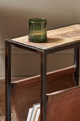 Alera Side Table with Storage - Brown, Leather product