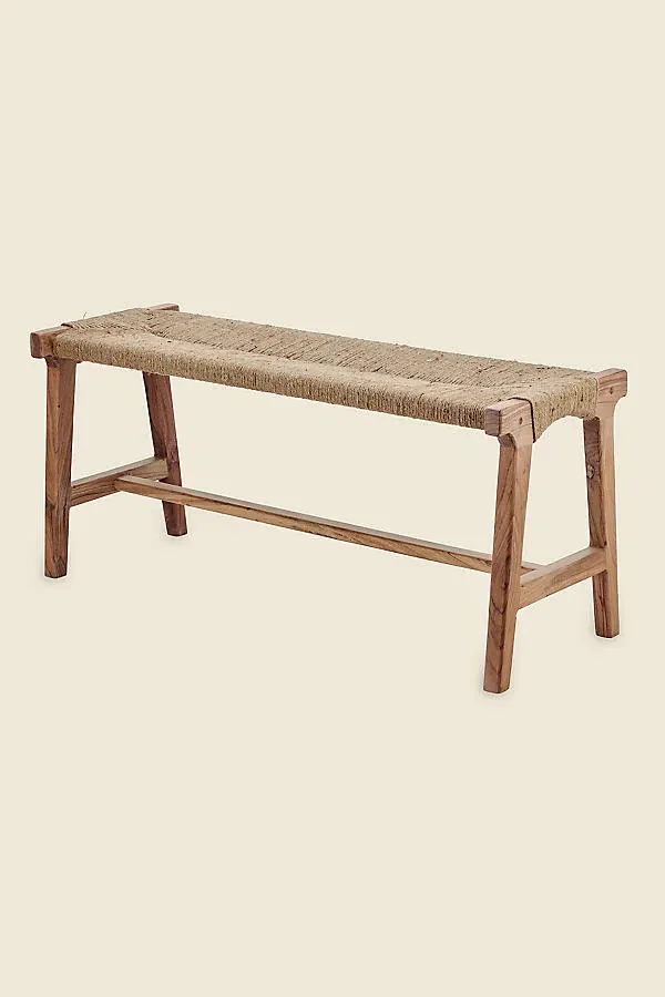 Amhara Woven Bench - Beige, Acacia & Jute product