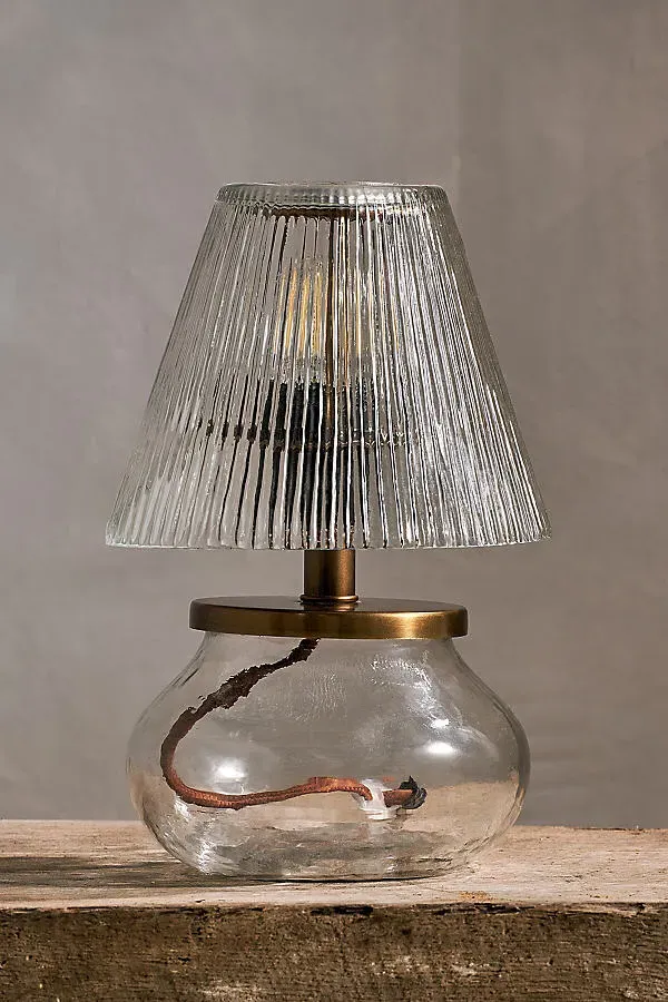 Dimalai Glass Table Lamp - Clear by Anthropologie