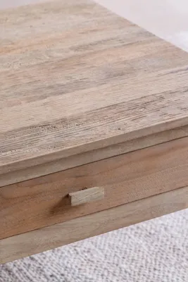 Laali Grooved Mango Wood Coffee Table with Storage product