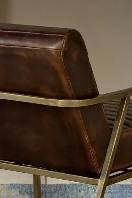 Mirai Ribbed Leather Armchair - Brown product