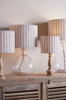 Sanja Small Cotton Stripe Lampshade - White product