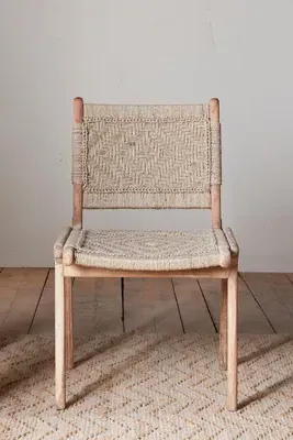 Vinay Armless Dining Chair - Acacia Wood, Jute product
