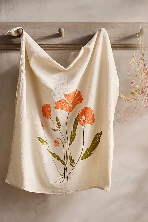 Noon Design California Poppy Cotton Dish Towel product