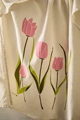 Tulips Cotton Dish Towel - Pink product