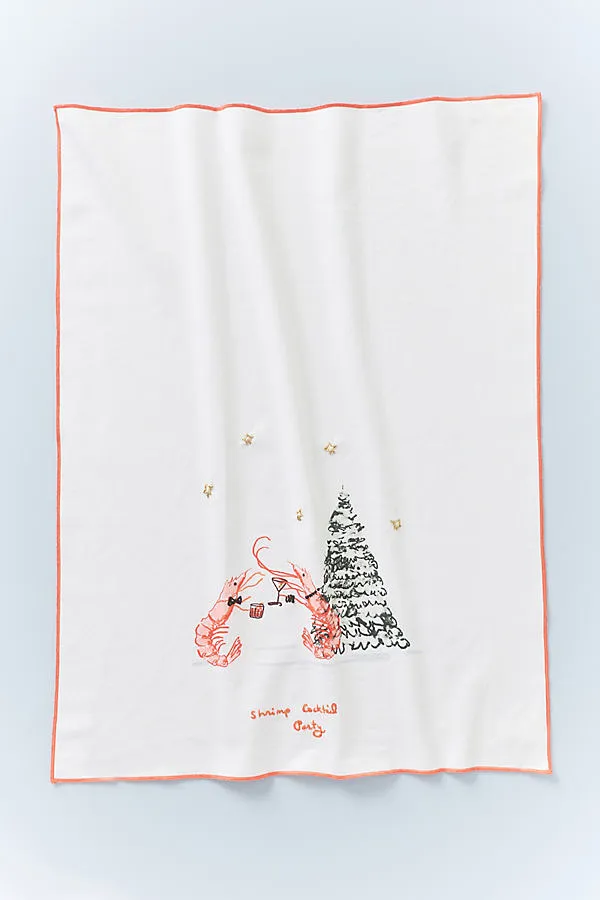 Cotton Tea Towel - Red by Anthropologie