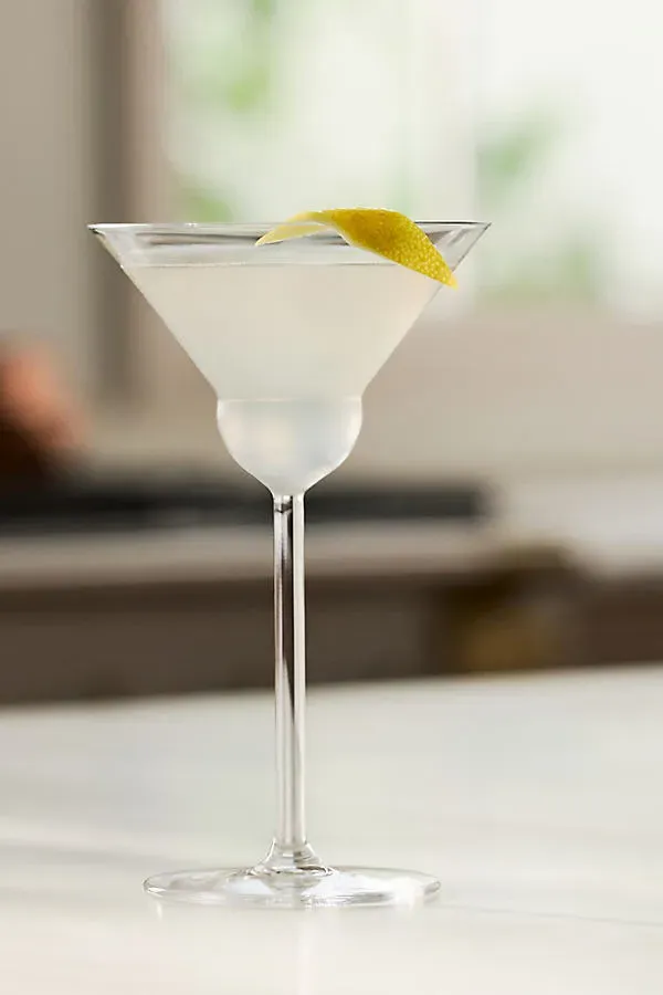 Rounded Martini Glasses Set of 2 - Clear, Crystal by Anthropologie