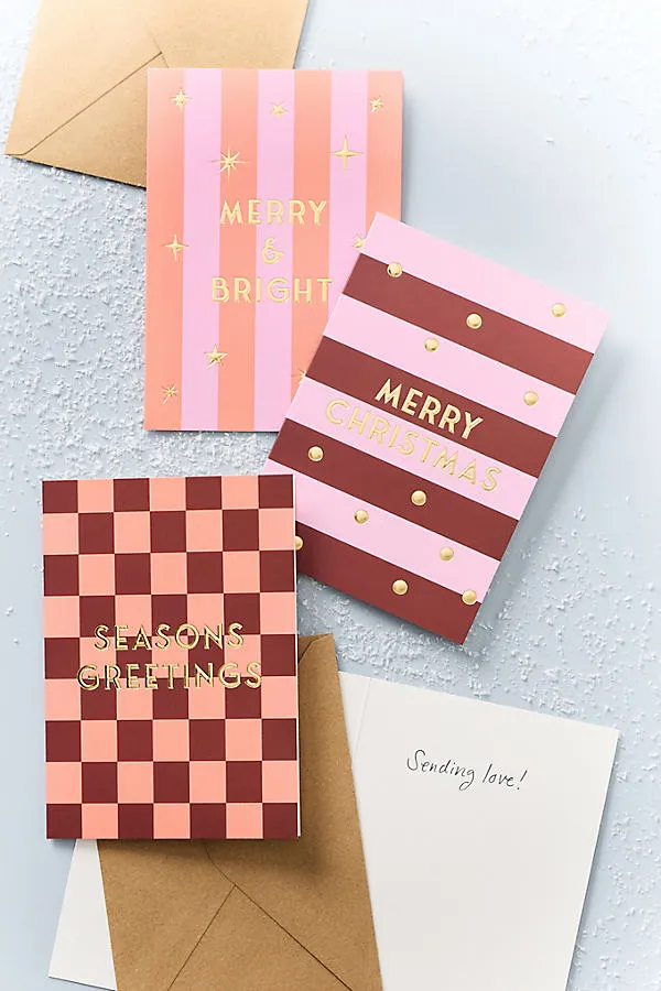 Ohh Deer Seasonal Boxed Notecard Set - Pink by Anthropologie