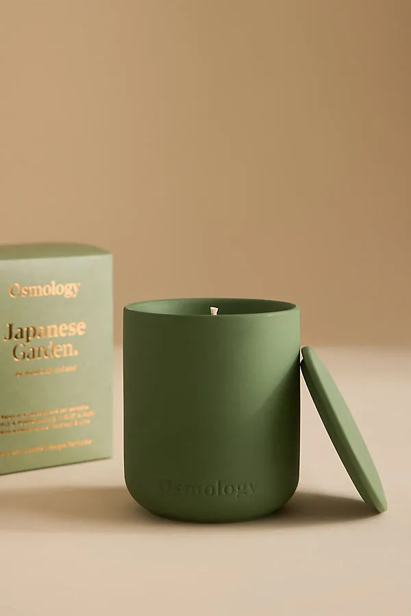 Japanese Garden Clay Candle - Green, Cotton product