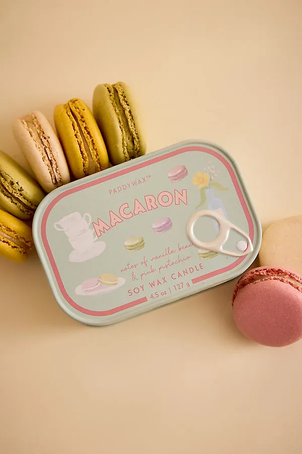 Bistro Amber & Pistachio Macaron Printed Tin Candle - Green by Anthropologie