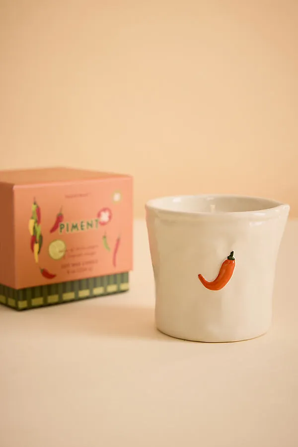 Bistro Chilli & Mango Piment Ceramic Candle - Orange by Anthropologie, alternate view