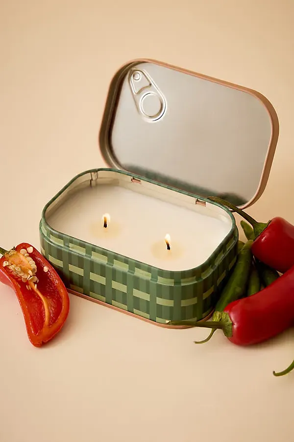 Bistro Chilli & Mango Printed Tin Candle - Orange by Anthropologie, alternate view