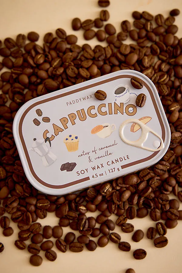 Bistro Chocolate & Cherry Cappuccino Printed Tin Candle by Anthropologie