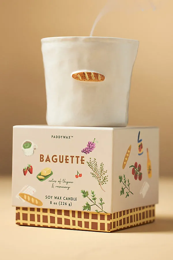 Bistro Gourmand Rosemary Baguette Ceramic Candle - Brown, Cotton product