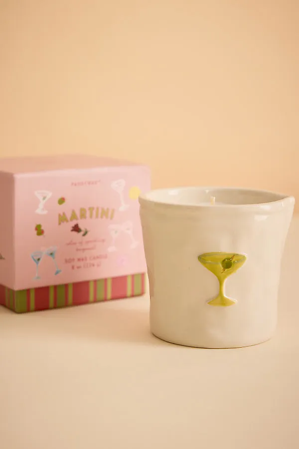 Bistro Lemon & Violet Martini Ceramic Candle - Pink by Anthropologie, alternate view