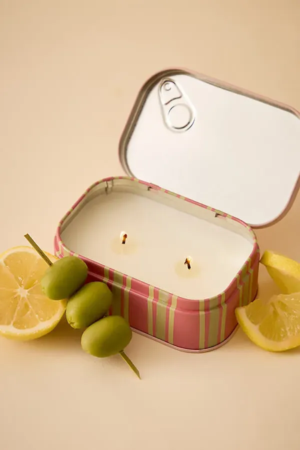 Bistro Lemon & Violet Martini Printed Tin Candle by Anthropologie, alternate view