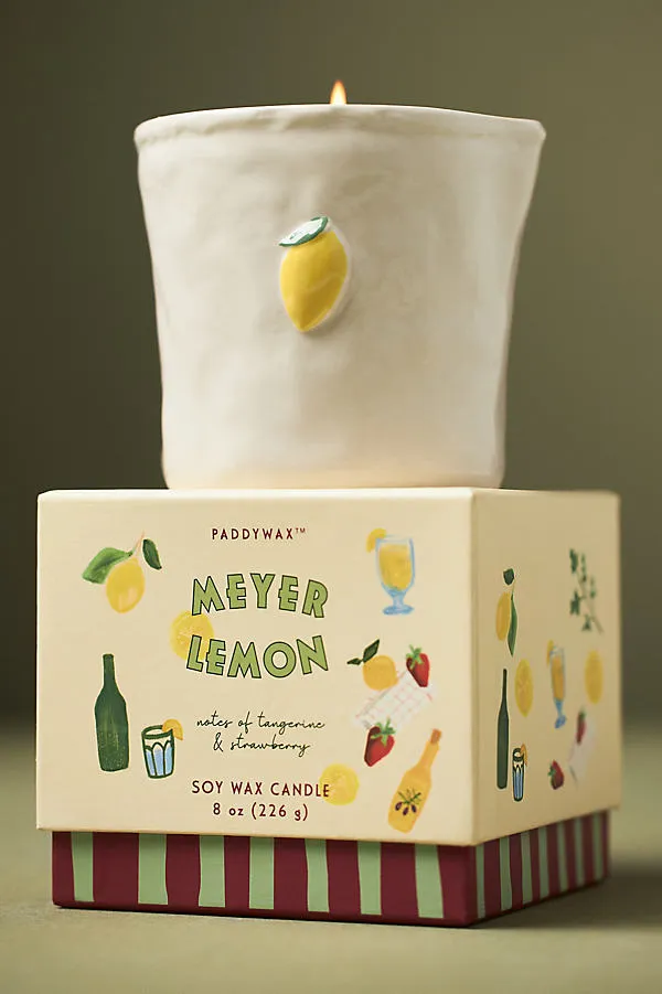 Bistro Meyer Lemon Ceramic Candle - Yellow by Anthropologie, alternate view