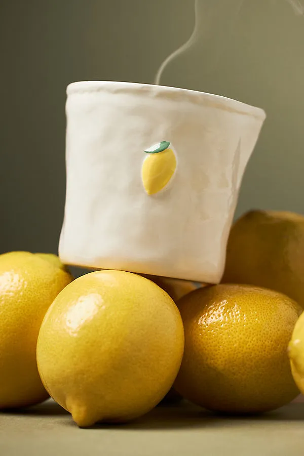 Bistro Meyer Lemon Ceramic Candle - Yellow by Anthropologie