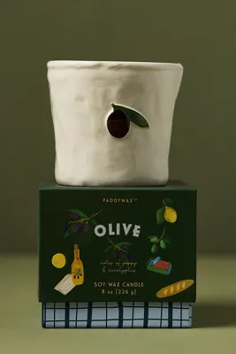 Bistro Olive Hand-Painted Ceramic Candle product