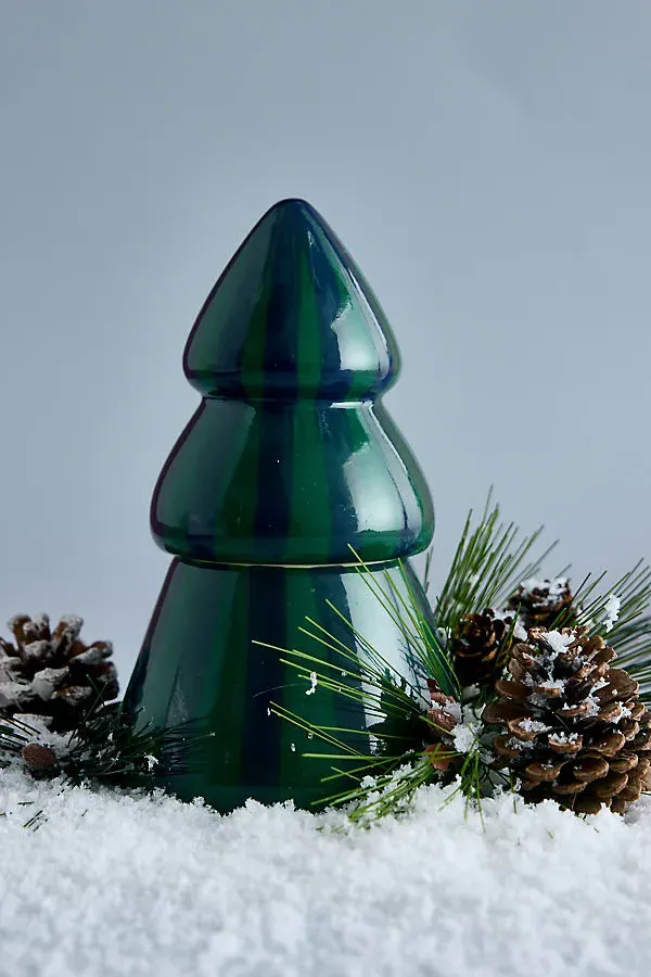 Cabana Balsam Fir Christmas Ceramic Tree Candle - Green by Anthropologie