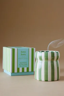 Cabana Bora Bora Striped Ceramic Candle - Blue by Anthropologie, alternate view