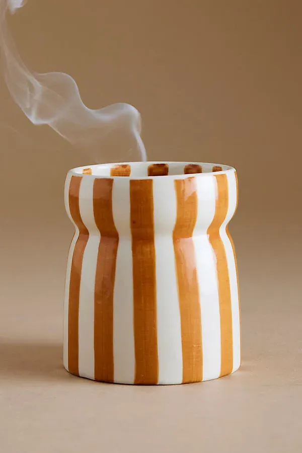 Cabana Sienna Sunset Striped Ceramic Candle - Orange product