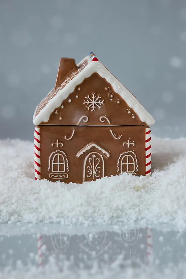 Gingerbread House Ceramic Candle - Brown by Anthropologie