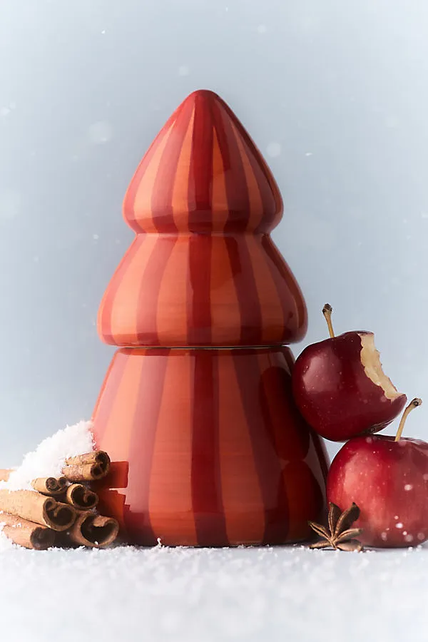 Gourmand Spiced Apple Figural Tree Ceramic Candle - Orange by Anthropologie
