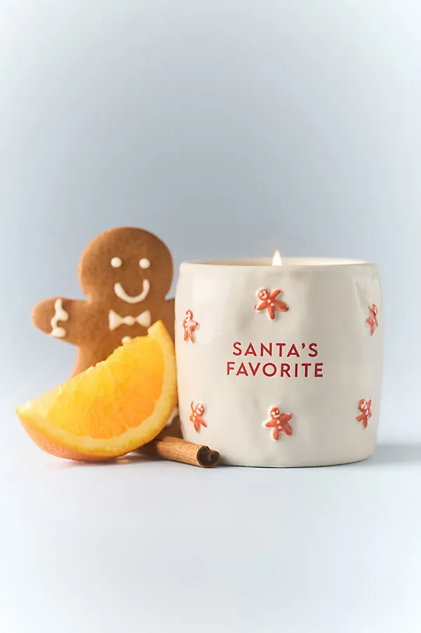 Paddywax Gingerbread & Vanilla Ceramic Candle - White, Cotton by Anthropologie