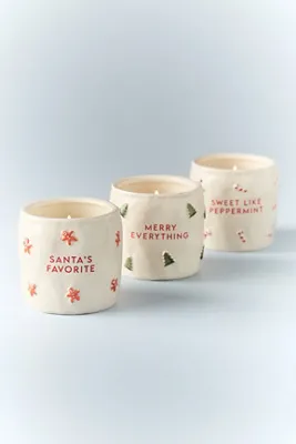 Sweet Like Peppermint Pink Peppermint Ceramic Candle - White by Anthropologie, alternate view