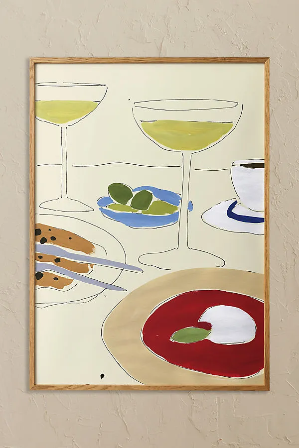 Martini Break by Sia Marche Framed Wall Art - A3 by Anthropologie