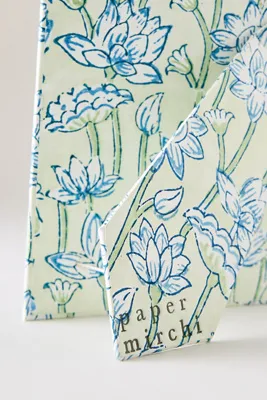 Block-Printed Floral Photo Frame - Blue, Cotton product
