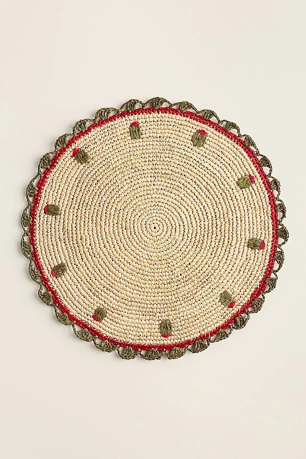 Handwoven Raffia Palm Placemat - Green product