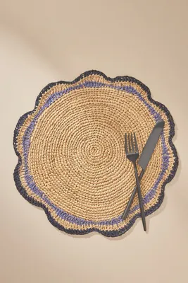 Handwoven Raffia Placemat - Blue product