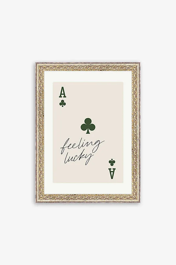 Feeling Lucky Framed Canvas Wall Art - Green product