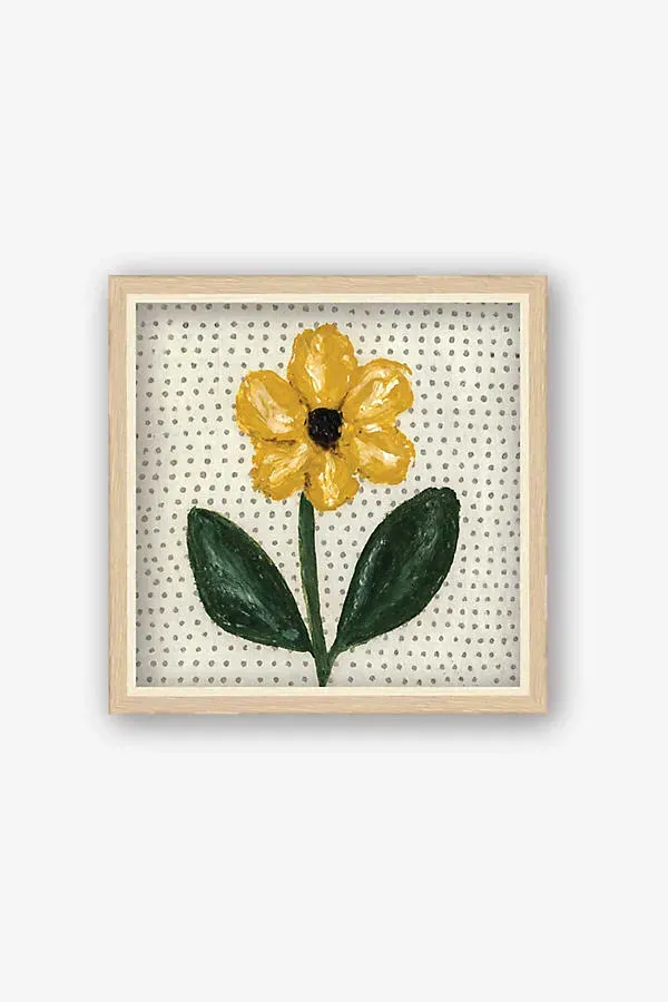 Polka Dot Daisy Wall Art - Yellow by Anthropologie