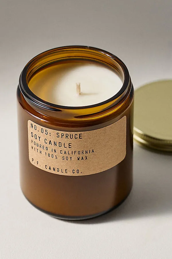 P.F. Candle Co. Woody Spruce Glass Candle - Cotton by Anthropologie, alternate view