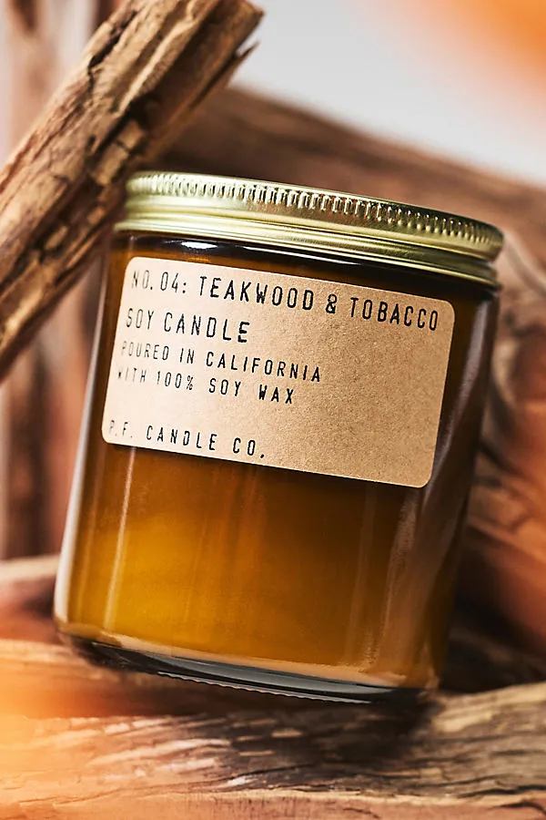 Teakwood & Tobacco Glass Candle - Brown by Anthropologie