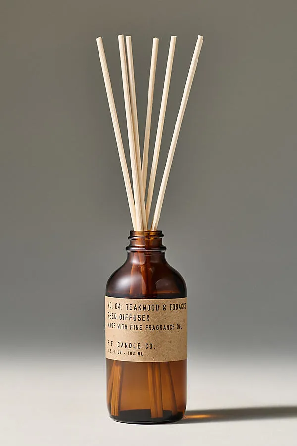 Teakwood & Tobacco Glass Reed Diffuser - Gold by Anthropologie