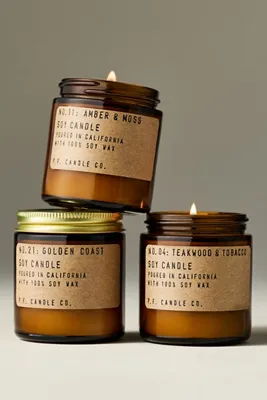 Teakwood & Tobacco Mini Glass Candle - Gold by Anthropologie, alternate view