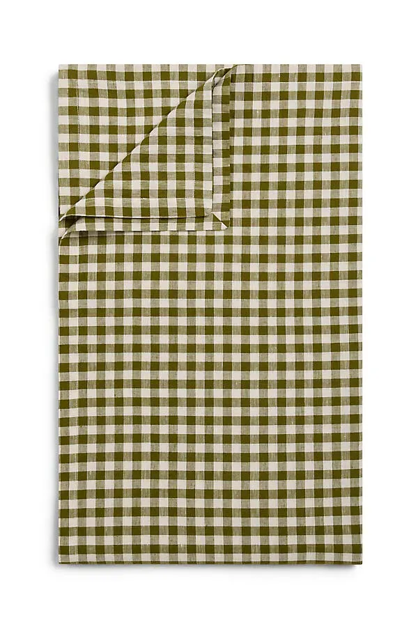 European Linen Tablecloth - Green, Linen Cotton by Anthropologie