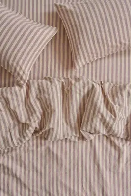 King Size Duvet Cover - Pink, Cotton Linen by Anthropologie, image 2