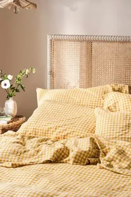 Queen Size Duvet Cover - Beige, Cotton Linen by Anthropologie, image 2