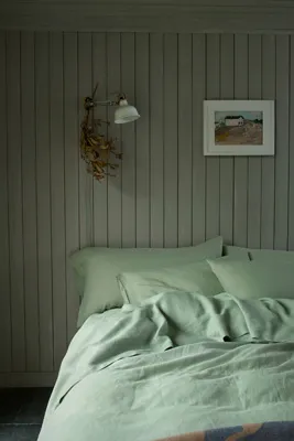Sage Green Linen Duvet Cover product
