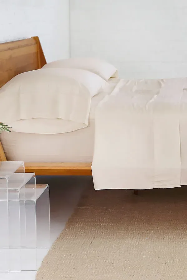 Bamboo Sateen Cal King Size Sheet Set - Beige, Rayon by Anthropologie