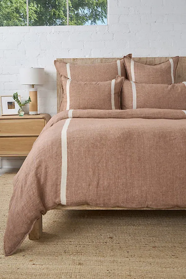 Rory Queen Pillow Shams Set of 2 - Brown, Linen product