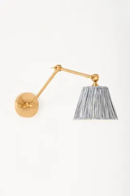 Stork Ruched Shade Articulating Sconce Wall Light - Blue, Metal product