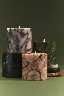 Poured New York Bougie D'oud Marble Candle - Black product