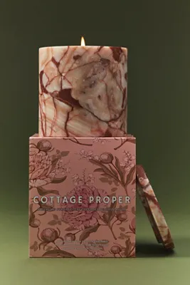 Poured New York Floral Cottage Proper Marble Candle - Medium alternate view